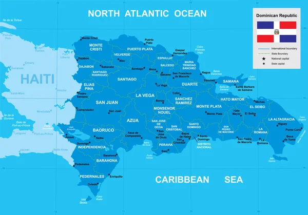 Mapa de República Dominicana vector ilustración — Vector de stock