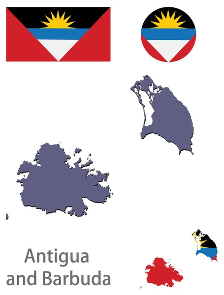 País silhueta de Antígua e Barbuda — Vetor de Stock