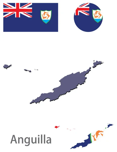 Vektor siluet Anguilla negara - Stok Vektor