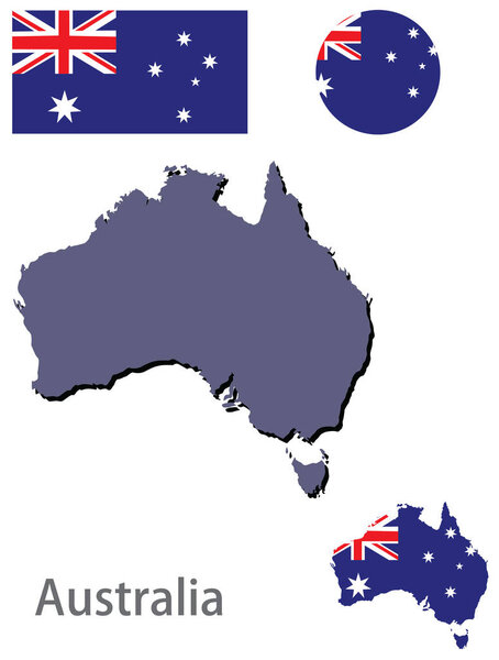 country Australia silhouette  vector 