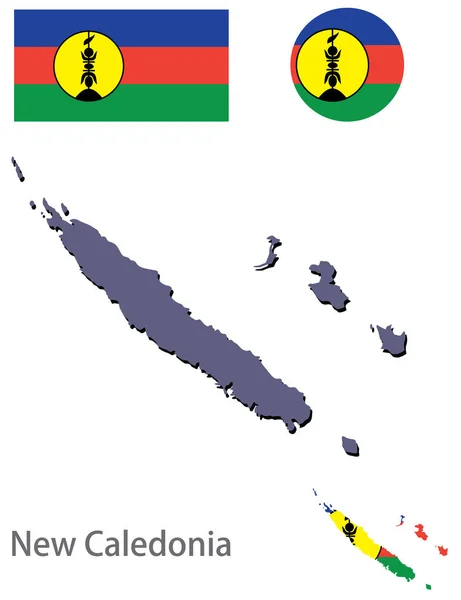 País Nueva Caledonia silueta vector — Vector de stock