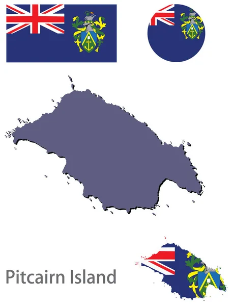 Country Pitcairn Island silhouette vector — 스톡 벡터