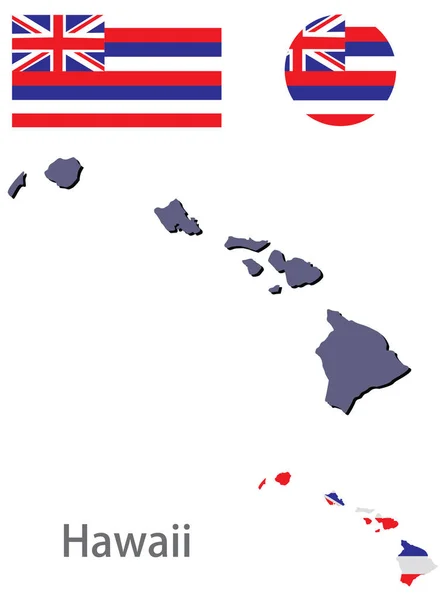 Ülke Hawaii siluet vektörü — Stok Vektör