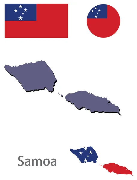 Paese Samoa silhouette vettore — Vettoriale Stock