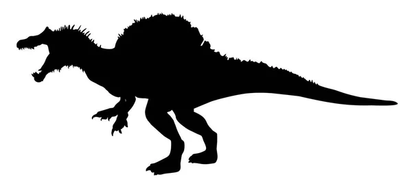 Silhouette Eines Spinosaurus Dinosaurier Vektor Illustration — Stockvektor