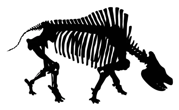 Silhueta Animal Esqueleto Rinoceronte Ilustração Vetorial —  Vetores de Stock