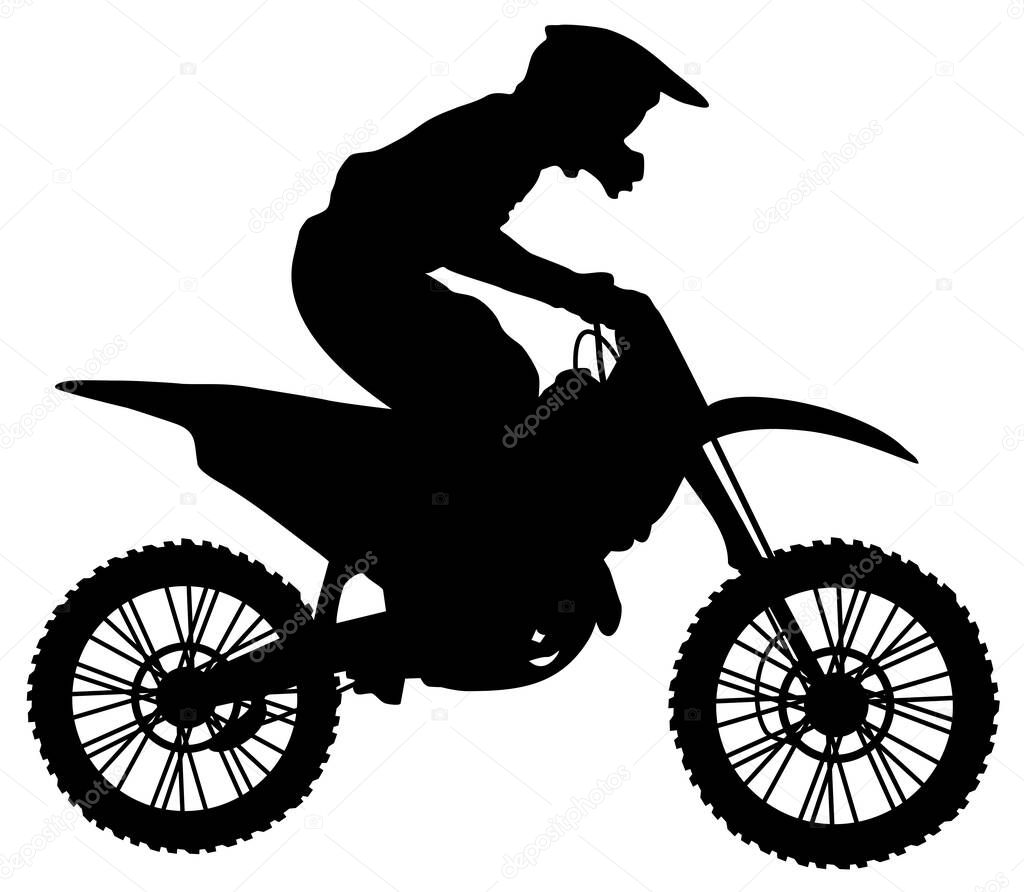 silhouette of a motocross athlete vector illustration
