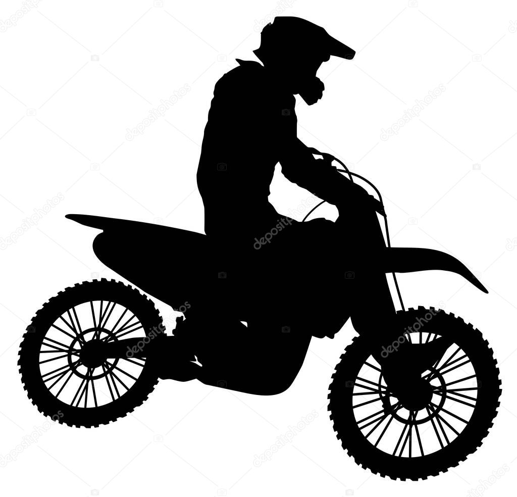 silhouette of a motocross athlete vector illustration