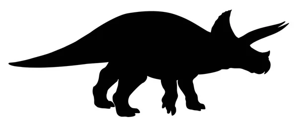 Sylwetka Prehistorycznego Triceratops Dinozaura Wektor Ilustracja — Wektor stockowy