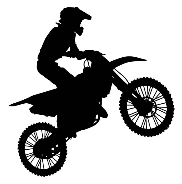 Silhouette Eines Motocross Athleten Vektor Illustration — Stockvektor