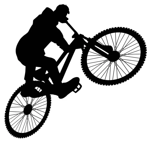 Silhouette Athlete Bicycle Motocross Bmx Vector Illustration — Stock Vector