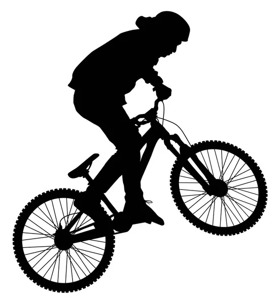 Silhouette Athlete Bicycle Motocross Bmx Vector Illustration — Stock Vector
