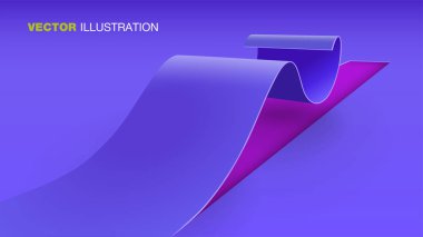 3D dalgalı şerit yerden kesti. Vektör arka plan.