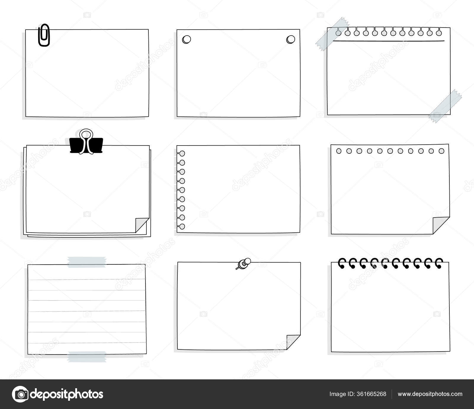 Set Cute Hand Drawn Blank Paper Sticky Note Pad Tape Stock Vector C Mg Gmail Com Set Cute Hand Drawn Blank Paper Sticky Note Pad Tape Stock Vector C Mg Gmail Com