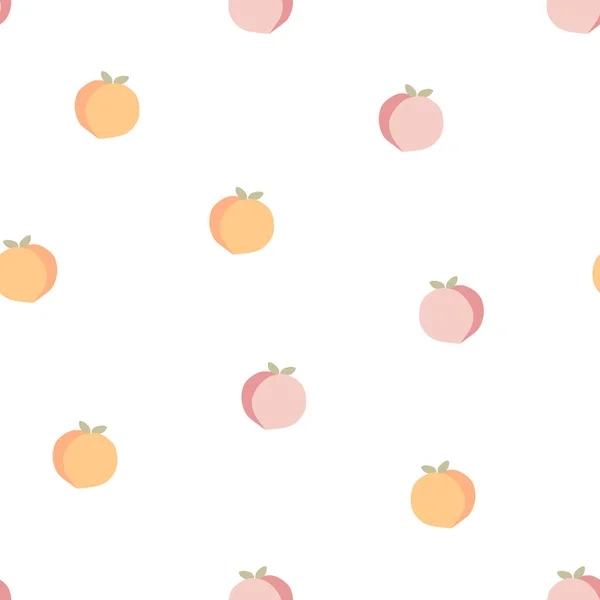 Rose Mignon Sans Couture Motif Répété Fruits Pêche Orange Fond — Image vectorielle
