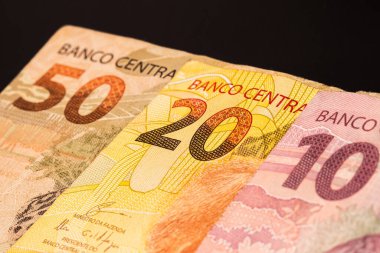 Gerçek para birimi. Para, Dinheiro, Brezilya, Reais. Gerçek paralar ve gerçek paralar..