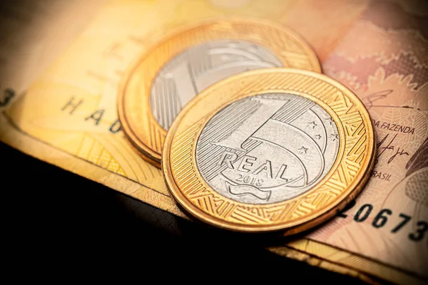 Gerçek para birimi. Para, Dinheiro, Brezilya, Reais. Gerçek paralar ve gerçek paralar..