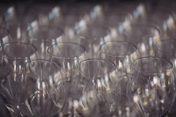 Set Empty Glasses Table Indoors — Stock Photo, Image