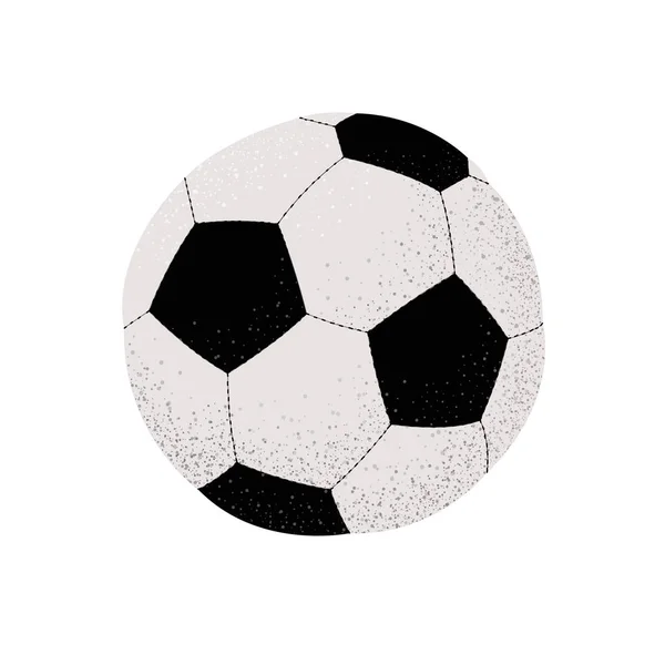 Futbol topu beyaz arka planda izole edilmiş. Şampiyonluklar, olimpiyatlar, yarışmalar için bir spor afişi, geçmiş, basılı madde tasarımı için vektör illüstrasyonu. — Stok Vektör