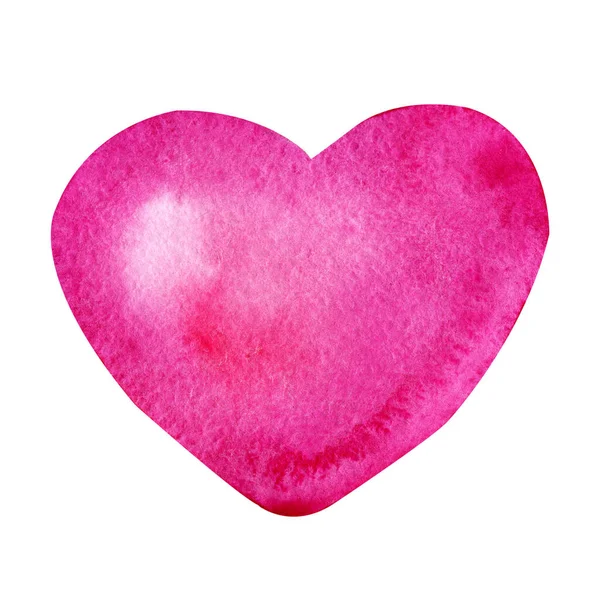 핑크 색 추상적 심장 이 닫 힙 니다. 흰색 바탕에 분리되어 있는 수채화입니다. 발렌틴 데이의 제품 디자인, 결혼식, 인사 카드, 초대, 축하, 인쇄. — 스톡 사진