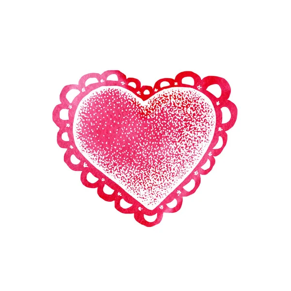 핑크 색 추상적 심장 이 닫 힙 니다. 흰색 바탕에 분리되어 있는 수채화입니다. 발렌틴 데이의 제품 디자인, 결혼식, 인사 카드, 초대, 축하, 인쇄. — 스톡 사진