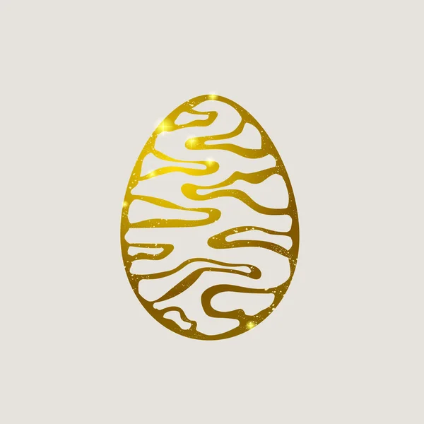 Золоте і блискуче великоднє яйце з візерунком. Векторні ілюстрації ізольовані на білому тлі. Для дизайну обкладинки, друку, візитки, піктограми, шаблону . — стоковий вектор