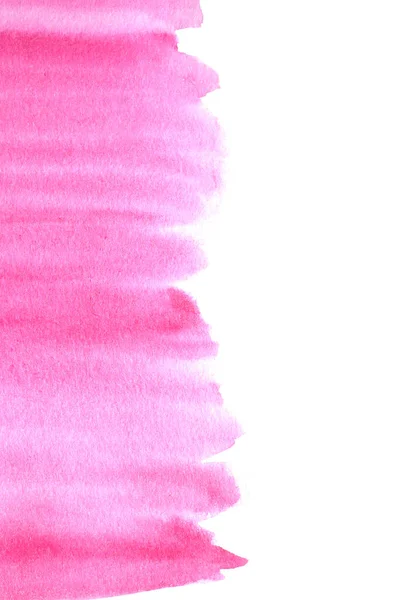 수채 색 손은 추상적 인 핑크 색 배경을 그렸다. 창조적 인 아쿠아 렐은 자주색 캔버스에 스플래시 디자인, 초대, 빈티지 템플릿을 그렸습니다. 텍스처 종이에 있는 미세 한 핑크 색 잉크의 변화 — 스톡 사진