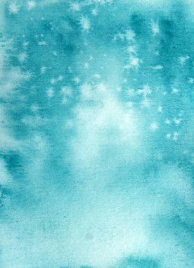 El boyası, suluboya, soyut arkaplan, metin için kopya cama sahip. Aquarelle, klasik tasarım, davetiye kartı ve şablon için desenli kağıt boyadı. Gökyüzü mavi rengi dikey illüstrasyonda gösterir