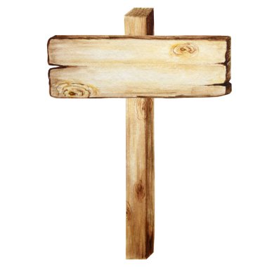 Suluboya tahta panolar, boş boş boşluk. Eski, antika El, tahta pankartlar, tahta pankartlar. Metin için boşluk ile illüstrasyon. İleti yolu için işaretler.