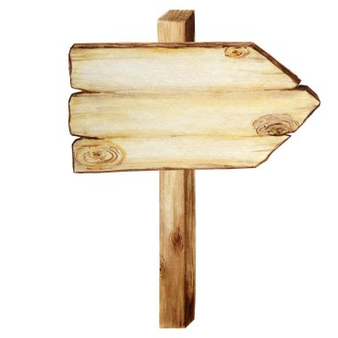 Suluboya tahta panolar, boş boş boşluk. Eski, antika El, tahta pankartlar, tahta pankartlar. Metin için boşluk ile illüstrasyon. Yol bulma için oklu iletiler için işaretler.