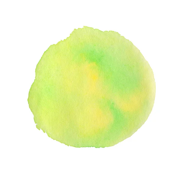 Akvarell kézzel festett absztrakt sárga zöld háttér. Finom tinta gradiens texturált papíron. Kreatív akvarell festett tavaszi színek vászon splash design, meghívó, vintage sablon. — Stock Fotó