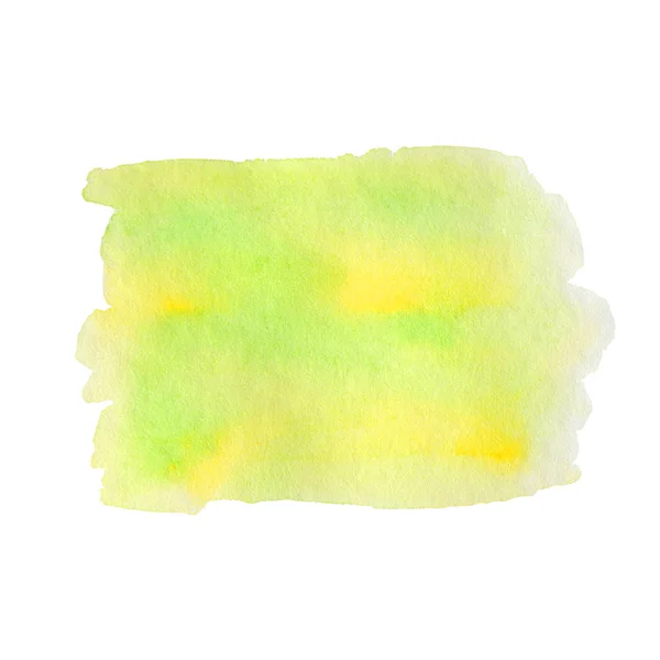 Acquerello dipinto a mano astratto giallo sfondo verde. Gradiente di inchiostro sottile su carta strutturata. Aquarelle creativo dipinto primavera colori tela per schizzi di design, invito, modello vintage . — Foto Stock