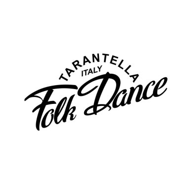 İtalya Halk Dansı Tarantella logoti simgesi konsepti. Bale stüdyosu logo tasarım şablonu. Klasik ya da halk dansları sınıfı harfleri. Vektör illüstrasyonu