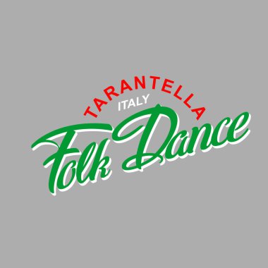 İtalya Halk Dansı Tarantella logoti simgesi konsepti. Bale stüdyosu logo tasarım şablonu. Klasik ya da halk dansları sınıfı harfleri. Vektör illüstrasyonu
