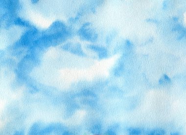 El boyası, suluboya, soyut arkaplan, metin için kopya cama sahip. Aquarelle, klasik tasarım, davetiye kartı ve şablon için desenli kağıt boyadı. Gökyüzü basit mavi renk resimlemesini gölgeler.