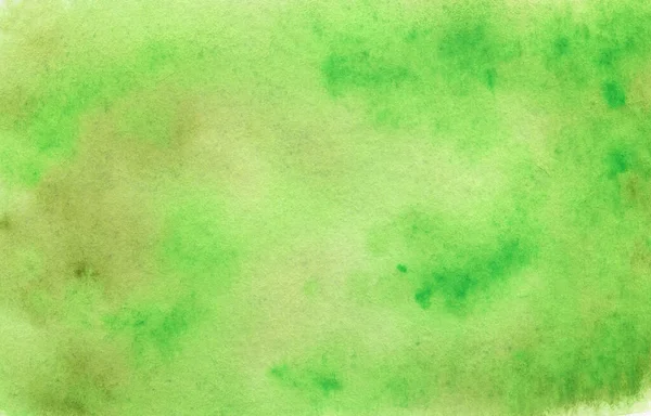 Aquarell von Hand bemalt abstrakten grünen Hintergrund. Subtile Farbverläufe auf strukturiertem Papier. Kreative Aquarell bemalten Frühlingsfarben Leinwand für Splash-Design, Einladung, Vintage-Vorlage. — Stockfoto