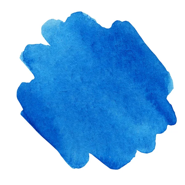 Akvarell kézzel festett absztrakt textúra. Klasszikus kék gradiens háttér texturált papíron. Circle Creative soft subtle akvarell splash rajz, design, meghívó, vintage sablon. — Stock Fotó