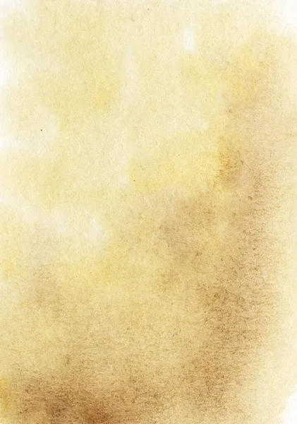 Watercolor brown texture hand painted abstract background. Subtle ink gradient on textured paper. Splash Creative aquarelle painted sand colors for design, invitation, vintage template. Vertical — Stock Photo, Image