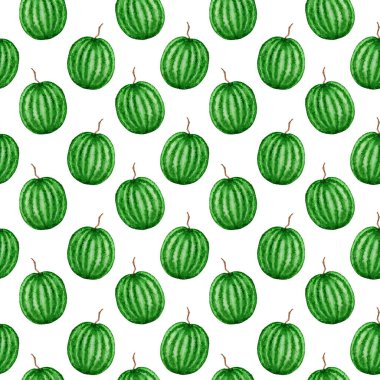 Karpuzsuz meyve desenleri, sulu boya el çizimi, taze sağlıklı yiyecekler, beyaz arka planda doğal organik besin dokusu. Albüm kağıdı