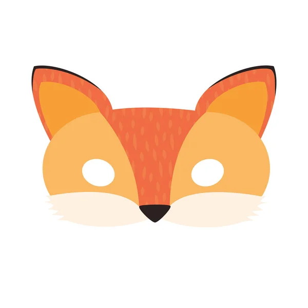 Illustratie van een cartoon oranje vos bos dier carnaval masker. — Stockvector