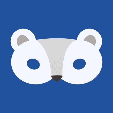 Kutup hayvanları karikatür kutup ayısının karnaval maskesi.