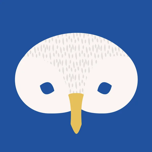 Máscara de carnaval de animales árticos gaviota de dibujos animados — Vector de stock