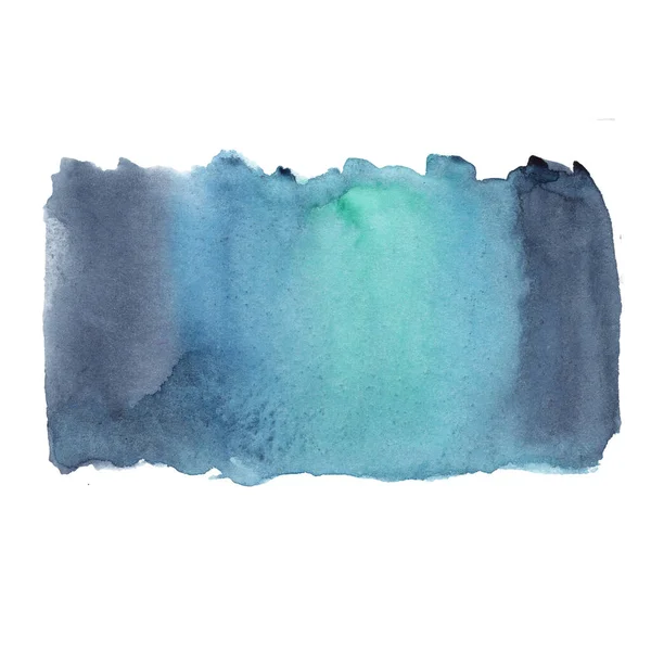 Illustration Aquarell blauer Indigo-Smaragd-Farbverlauf auf weißem Hintergrund. — Stockfoto