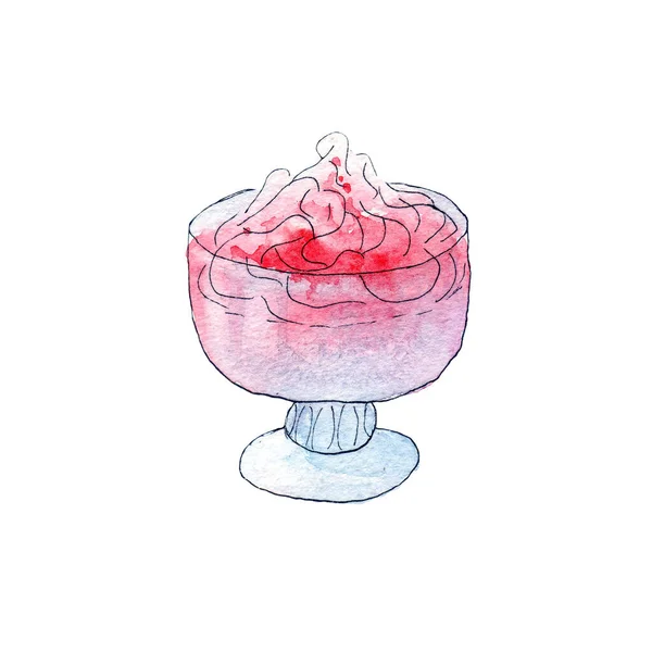 Illustrazione Uno Schizzo Dolci Acquerello Ramadan Sfondo Bianco Faluda Dolci — Foto Stock