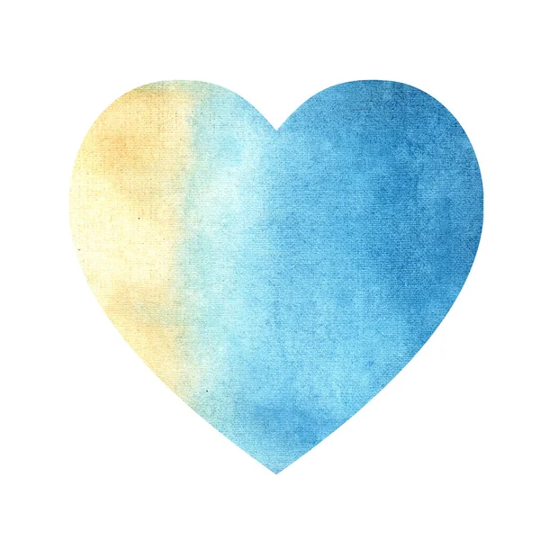 해변의 심장을 물감으로 것이죠 파란색 인디고 부드러운 경사도 디자인 초대장을 — 스톡 사진