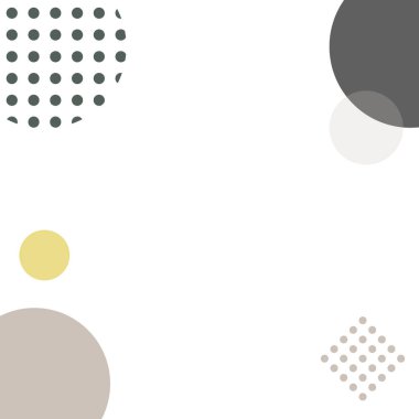 Koyu mavi, eflatun, mor, sarı ve noktalardan oluşan daireler ve beyaz bir arkaplanda eşkenar dörtgenler. Tasarım, metin, bloglar, reklamlar için kopyalama alanı..