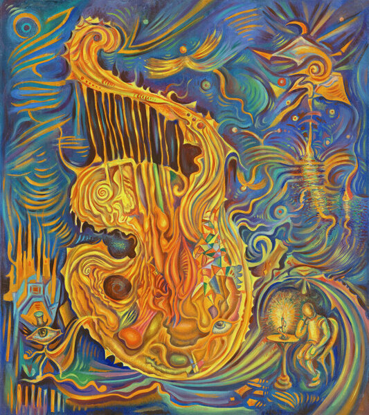 Art is a state of mind. Here I depicted the inner world of the artist, the creative heart, as a symbiosis of palette and harp.