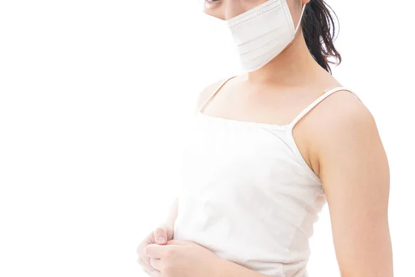 Giovane Donna Asiatica Con Maschera — Foto Stock