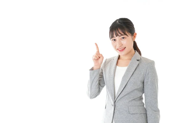 Azjatycki Biznes Kobieta Izolowane Biały Tło — Zdjęcie stockowe