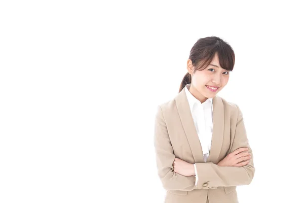 Asian Businesswoman Isolated White Background — Stock Photo, Image